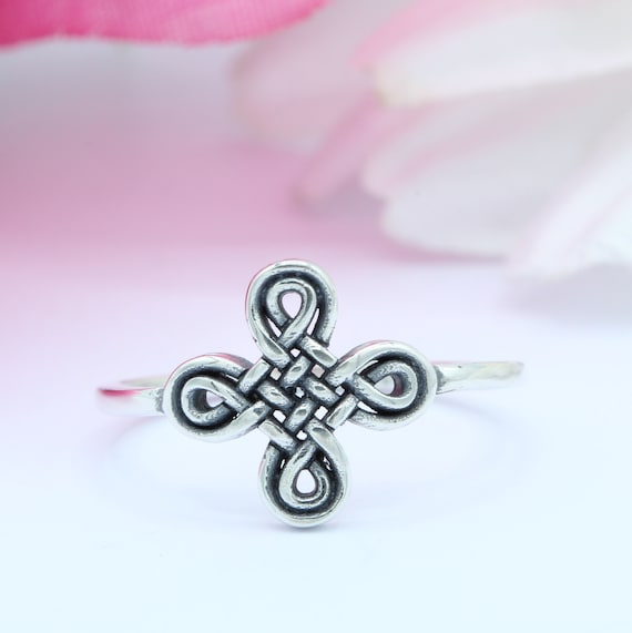 12mm Celtic Cross Ring Band Solid 925 Sterling Silver Thumb Ring Oxidized New Design