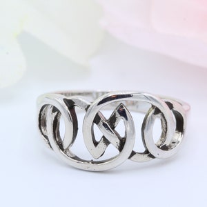 12mm Celtic Oxidized Ring Band Solid 925 Sterling Silver Celtic Band Thumb Ring