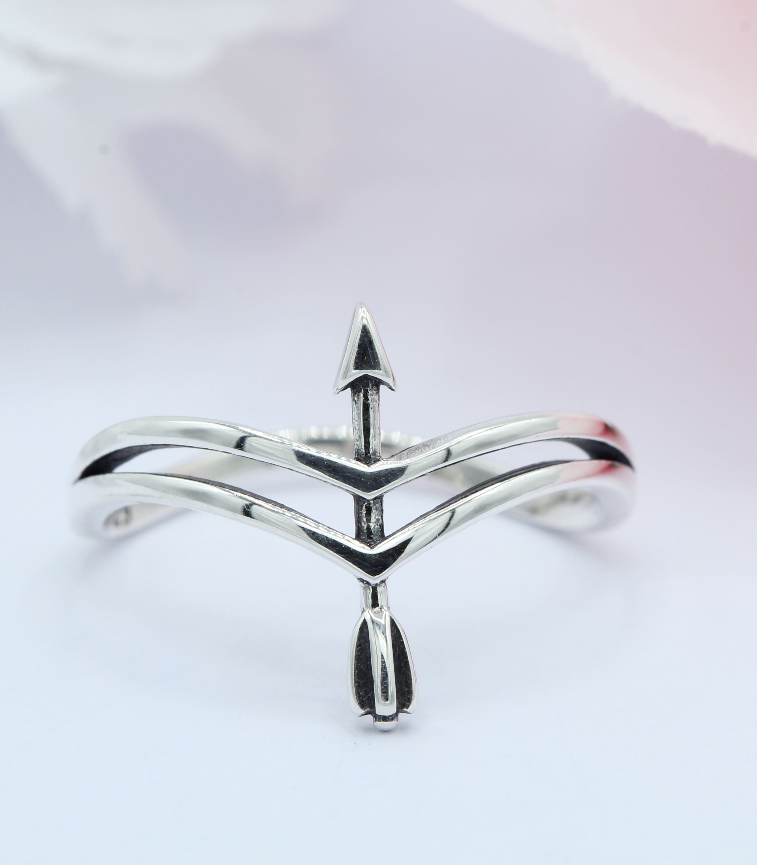 Open Shooting Arrow Thumb Ring - .925 Sterling Silver Band | Sizes 5-10 | Unisex Modern Jewelry