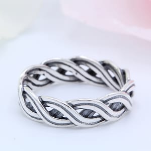 5mm Celtic Band Ring Solid 925 Sterling Silver Thumb Ring Men Women Band Wedding Band Oxidized