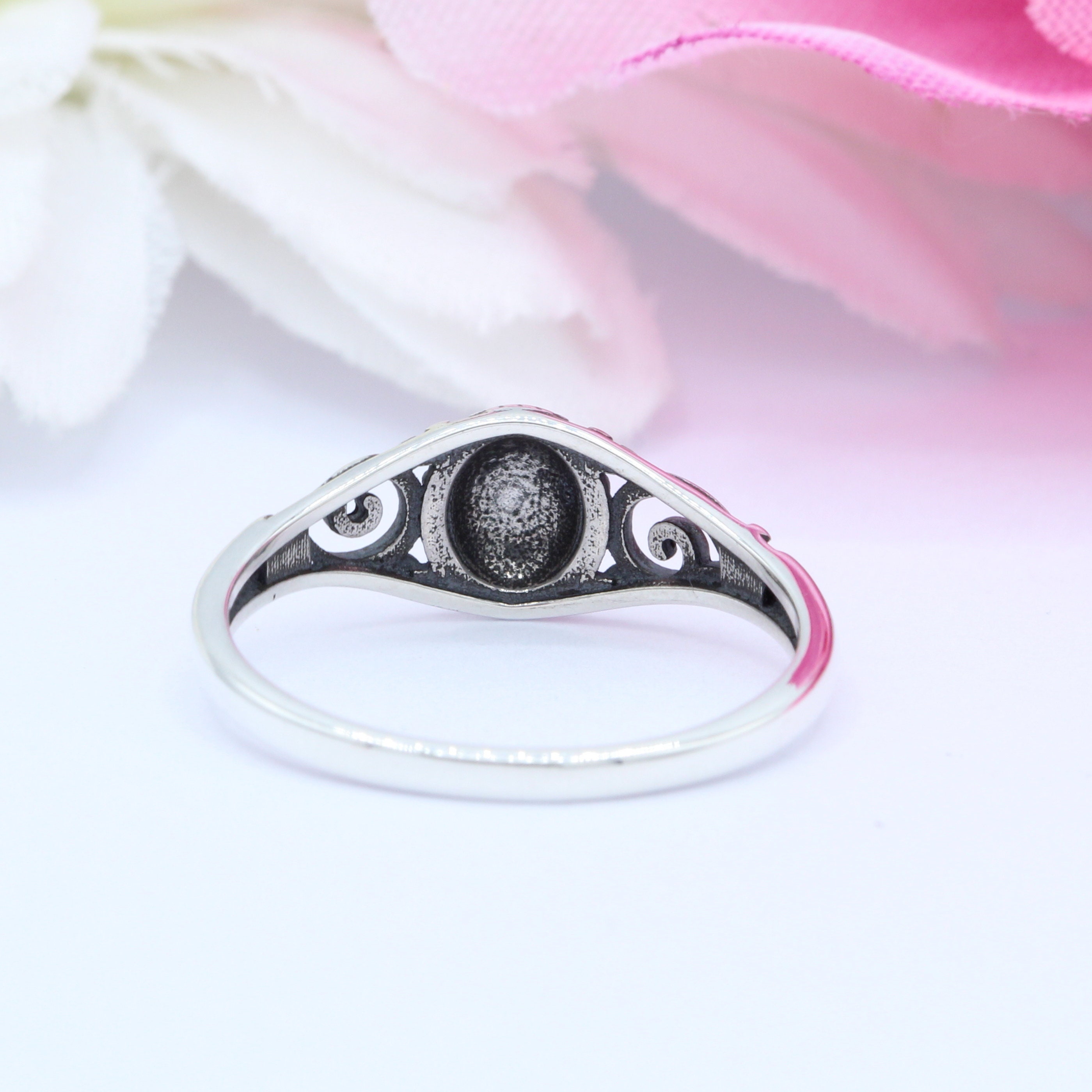 7mm Oxidized Filigree Bali Ring Band Solid 925 Sterling Silver Bali ...