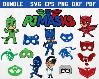 Download PJ Masks Svg Dxf Eps Cut Files Silhouette Cameo Designs