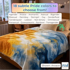 LGBTQ+ Subtle Pride 18 Identities | Watercolor Marble Swirl Velveteen Plush Blanket
