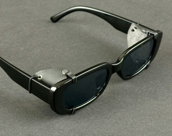 Abnehmbarer Seitenschutz für Sonnenbrillen, Damen-Seitenschutz aus veganem Leder zum Schutz Ihrer Augen, UNIVERSAL-Seitenschutz, PU-Leder