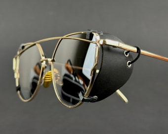 Abnehmbarer Seitenschutz für Sonnenbrillen, Damen-Seitenschutz aus Veganem Leder zum Schutz Ihrer Augen, UNIVERSAL-Seitenschutz, PU-Leder