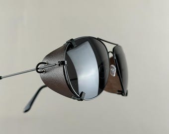 UNIVERSAL side shields for eyeglasses, Removable side shields for sunglasses, Leather side shields for protect your eyes,