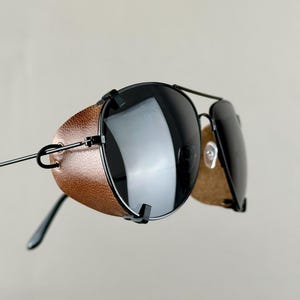 UNIVERSAL side shields for eyeglasses, Removable side shields for sunglasses, Leather side shields for protect your eyes,