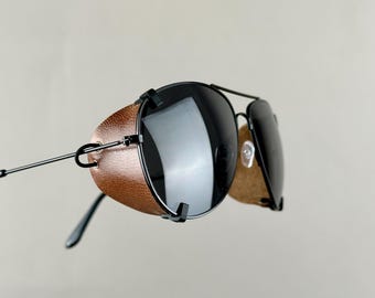UNIVERSAL side shields for eyeglasses, Removable side shields for sunglasses, Leather side shields for protect your eyes,