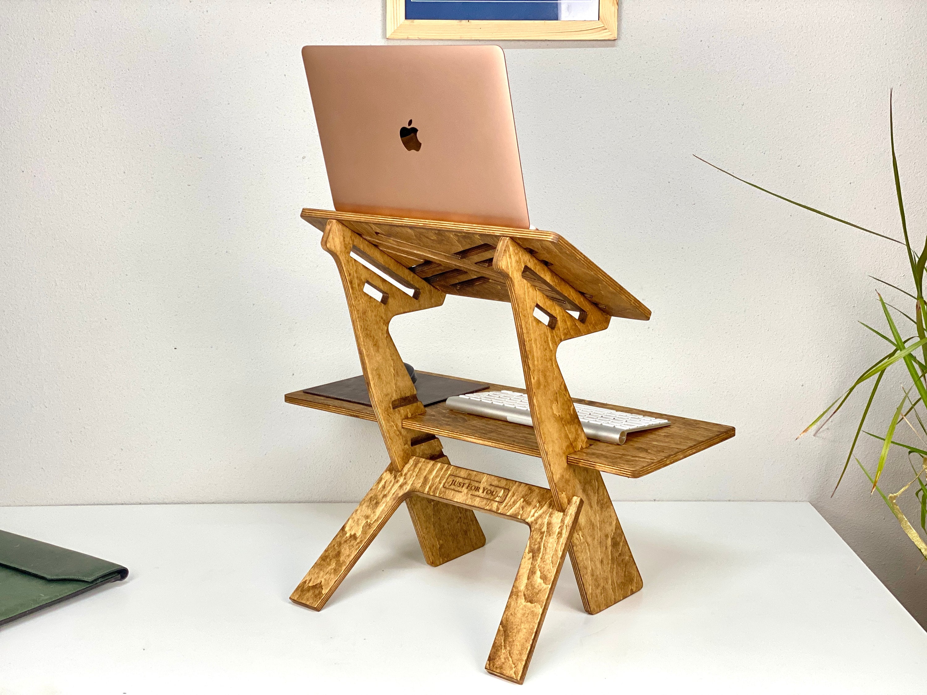 Wood Standing Desk Laptop Stand Computer Desk Home Office - Etsy UK