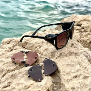 UNIVERSAL side shields for eyeglasses, Removable side shields for sunglasses, Leather side shields for protect your eyes,