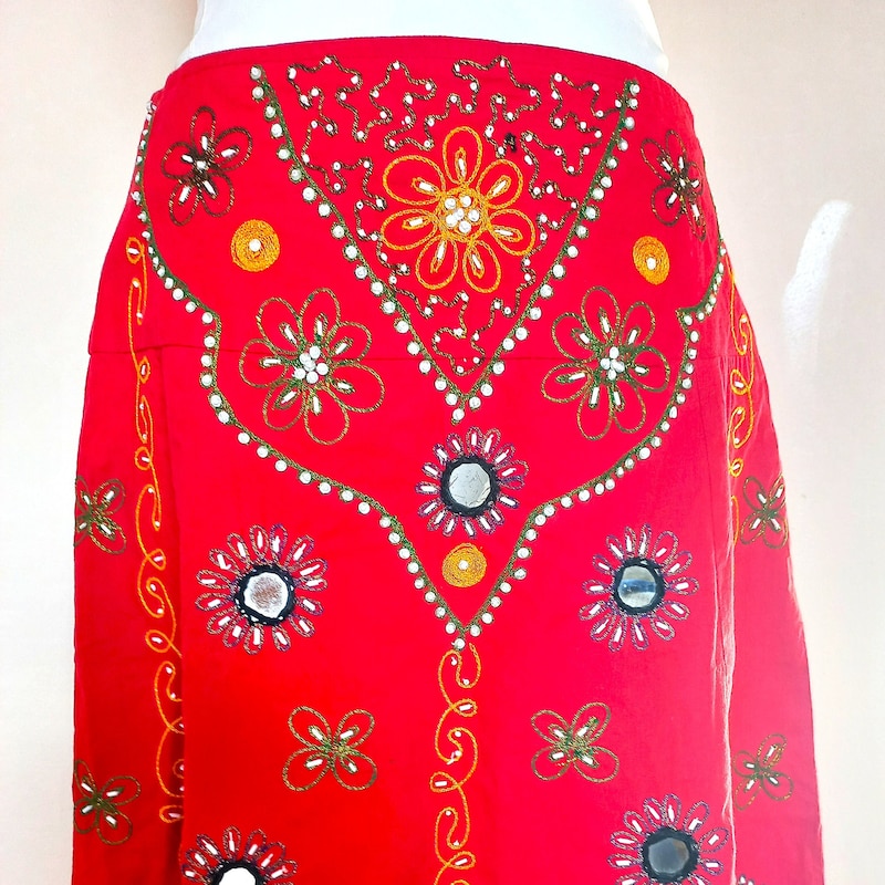 Brown Ethnic Motifs Skirts