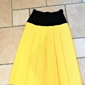 Classic 1980&#39;s Vintage Cache D&#39;or Pleated Patchwork Midi Skirt..UK 10  US 6