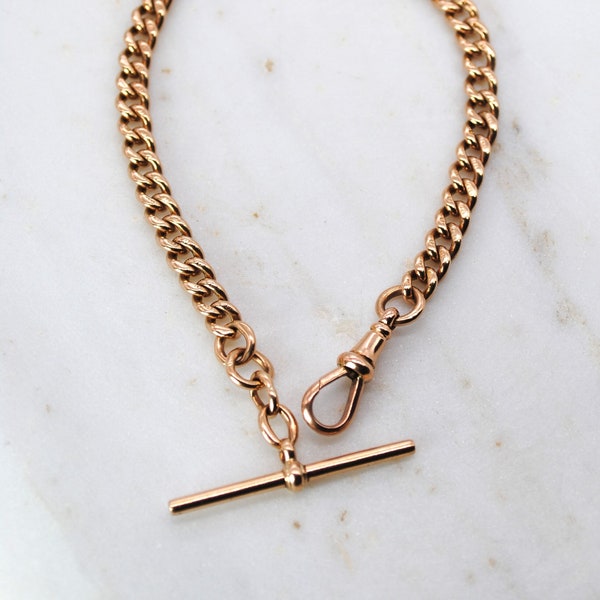 Antique 9ct rose gold Albert bracelet