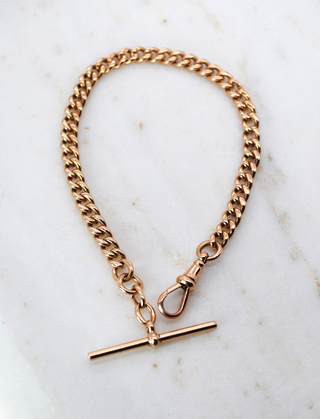 Antique 9ct Rose Gold Albert Bracelet - Etsy