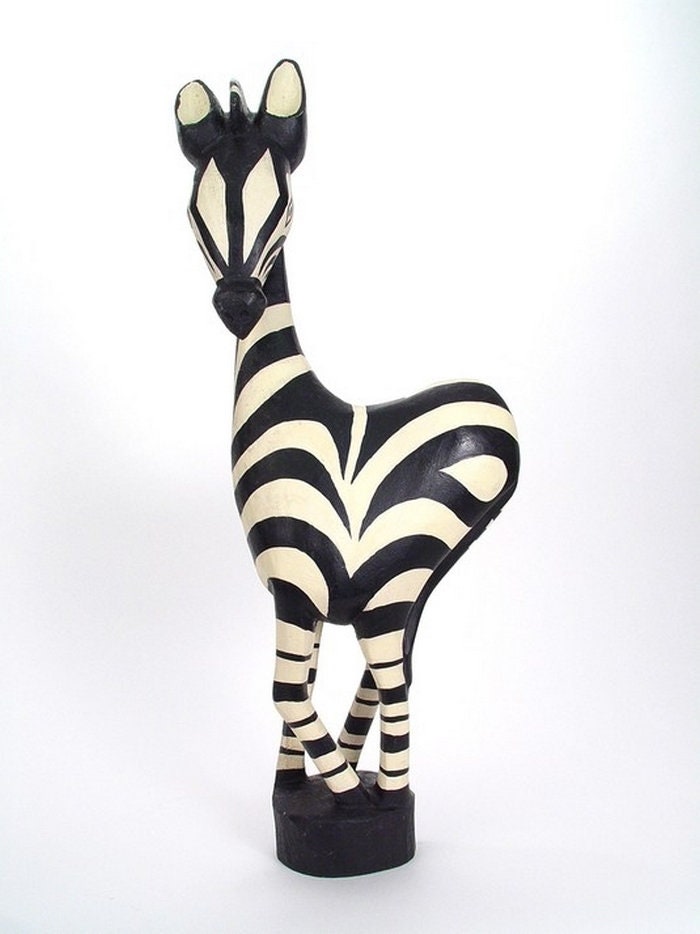 Hand Painted Wooden Zebra From Zimbabwe Etsy