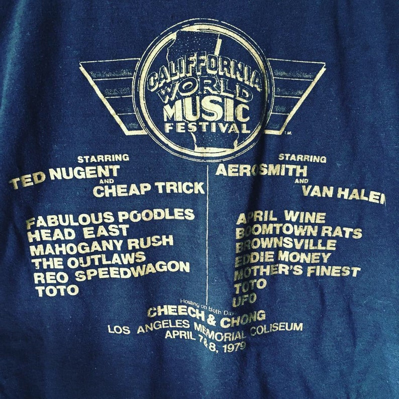 Vintage 1979 California World Music Festival T-Shirt | Etsy