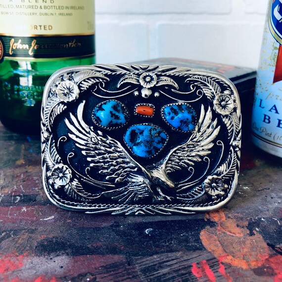 Vintage 1980’s Turquoise Belt Buckle
