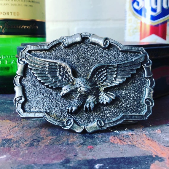 Vintage 1983 Flying Eagle Belt Buckle - image 1