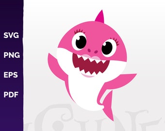 Pink Shark Clipart Etsy