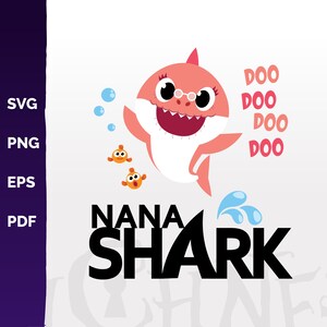 Download Shark Family Orange Nana Shark svg png pdf eps Orange | Etsy