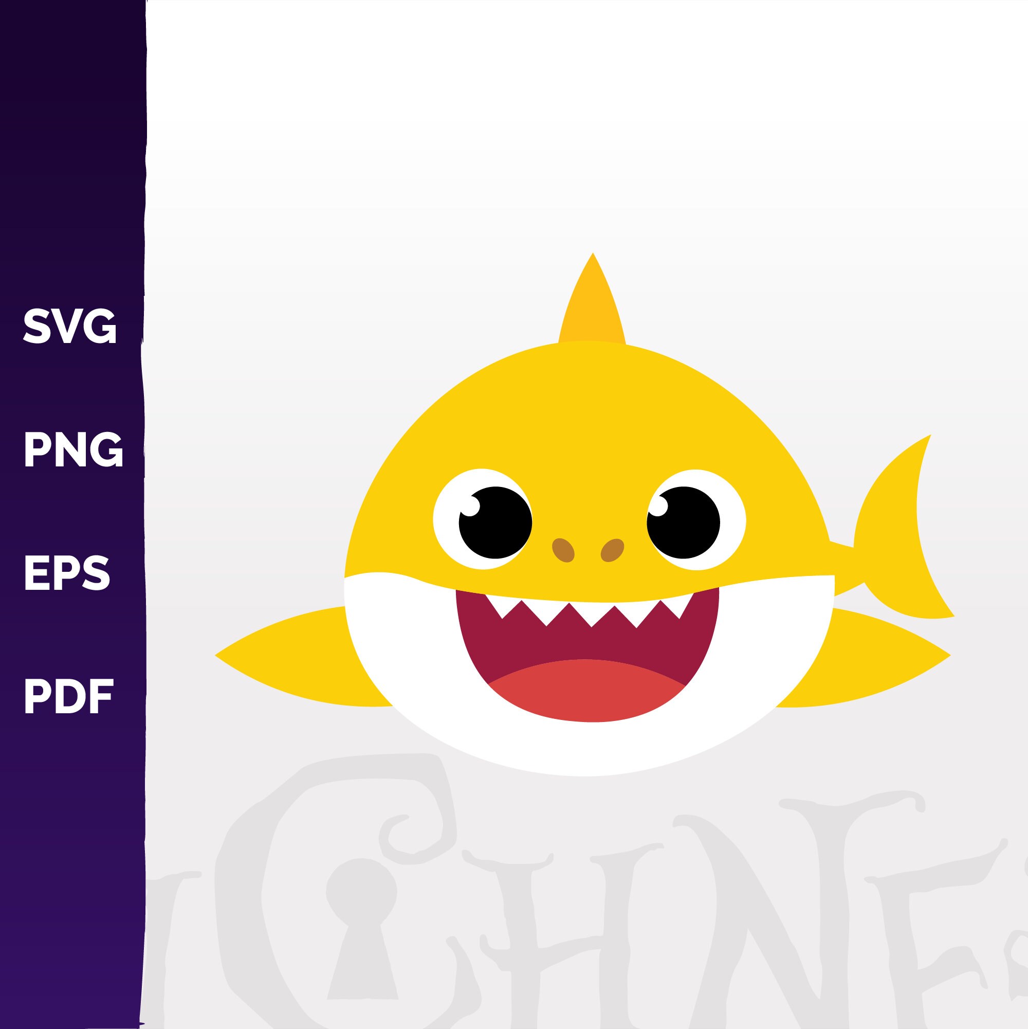 Baby Yellow Shark SVG png pdf eps Baby Yellow Shark Etsy
