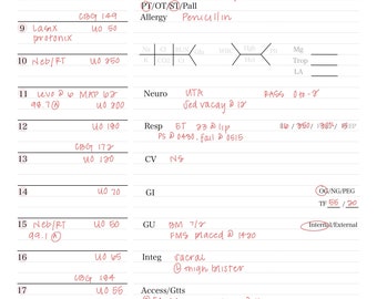 Nurse Brain / Report Sheet / Nursing Student  / ICU / MedSurg / Nurse / RN/LPN