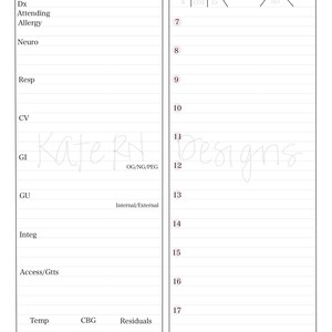 Nurse Brain / Report Sheet / Nursing Student  / ICU / MedSurg / Nurse / RN/LPN