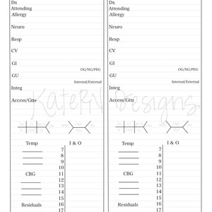 Nurse Brain / Report Sheet / Nursing Student  / ICU / MedSurg / Nurse / RN/LPN