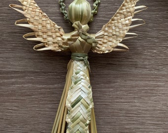 Straw Angel Ornament, Traditional Ukrainian folk art, Rustic Christmas Ornaments, Handmade Wisker Angel, Wedding Decor