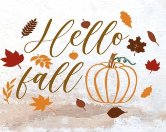 Calabaza de otoño SVG: Letrero para puerta, Cricut, Glowforge (Descarga digital)