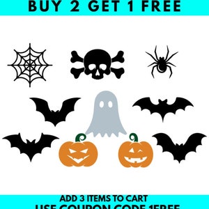 Halloween SVG Bundle, Halloween Bundle SVG, Digital Download, Cricut, Silhouette, Spider, Bat, Ghost, Pumpkin  Glowforge ( svg/png/dxf )