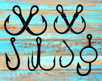 Fish Hook Svg Etsy