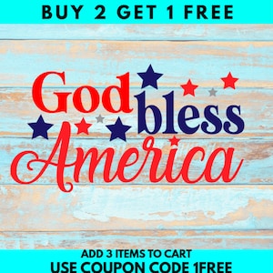 God Bless America SVG, 4 luglio SVG, SVG patriottico, Download digitale/Cricut, Silhouette, Glowforge (svg/png/dxf)