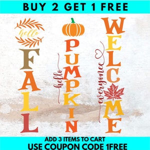Fall Porch Sign SVG Bundle, Hello Fall SVG, Hello Pumpkin SVG, Digital Download/Cricut, Silhouette, Glowforge ( svg/png/dxf )