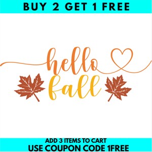 Hello Fall SVG: Autumn Door Sign, Cricut, Silhouette, Glowforge (Digital Download)