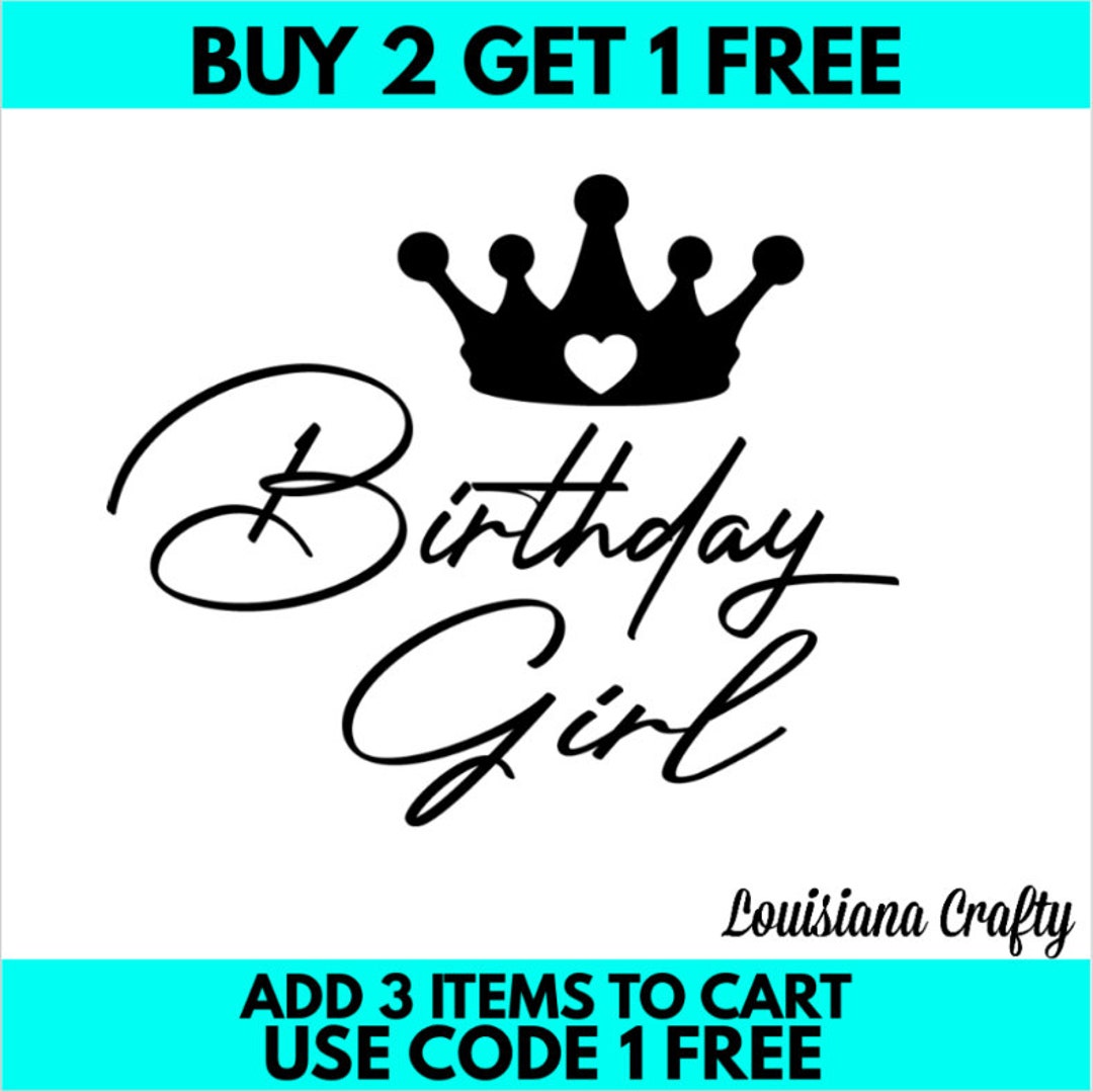 Birthday Girl, Birthday, Birthday Crown, Digital Image- SVG/PNG - Etsy