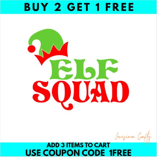 Elf Squad SVG, Christmas SVG, Santa's Helpers SVG, Elf Digital Download, Cricut, Silhouette, Glowforge (individual svg/png)