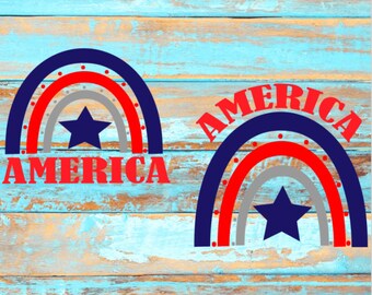 America Rainbow SVG: Patriotic Merica Cut File (Digital Download)