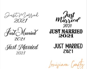 Just Married SVG Bundle: Bride & Bridal Party Designs (Digital Download)