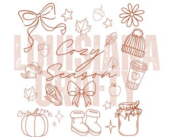 Cozy Fall Season PNG: Autumn Sublimation Design (Digital Download)