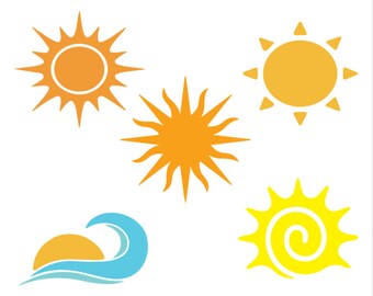 Sunshine SVG Bundle: Summer Sun Graphics (Digital Download)