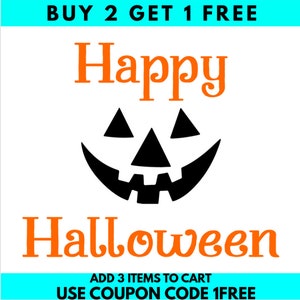 Happy Halloween SVG, Halloween Text SVG, Halloween Face Digital Download, Cricut, Silhouette, Glowforge ( svg/dxf/png )