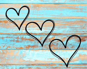 Hand Drawn Hearts SVG, Heart, SVG