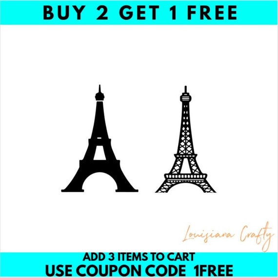Eiffel Tower SVG: Paris France, PNG, DXF (Digital Download)