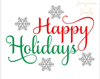 Fichier SVG Joyeuses fêtes : Silhouette Cricut de Noël (téléchargement numérique)