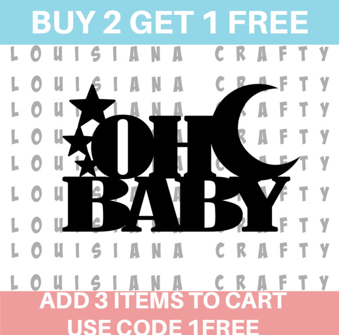 Oh Baby Cake Topper SVG Baby Shower Cake Topper SVG Digital Etsy