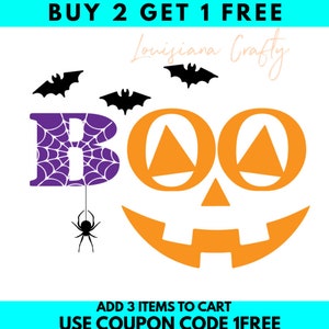 Boo SVG, Boo Glasses, Boo Spider, Halloween SVG, Happy Halloween, Digital Cut File, svg/png/dxf