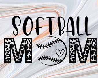 Softbol Mom Leopard estampado svg/dxf/png