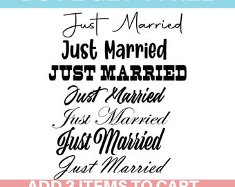 Just Married SVG/PNG: Anniversary Digital Files (Instant Download)