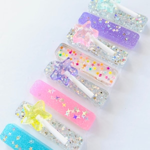 Handmade Glitter Star Hair Clip: Resin Alligator Clip